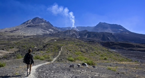 Walking towards the crater USGS